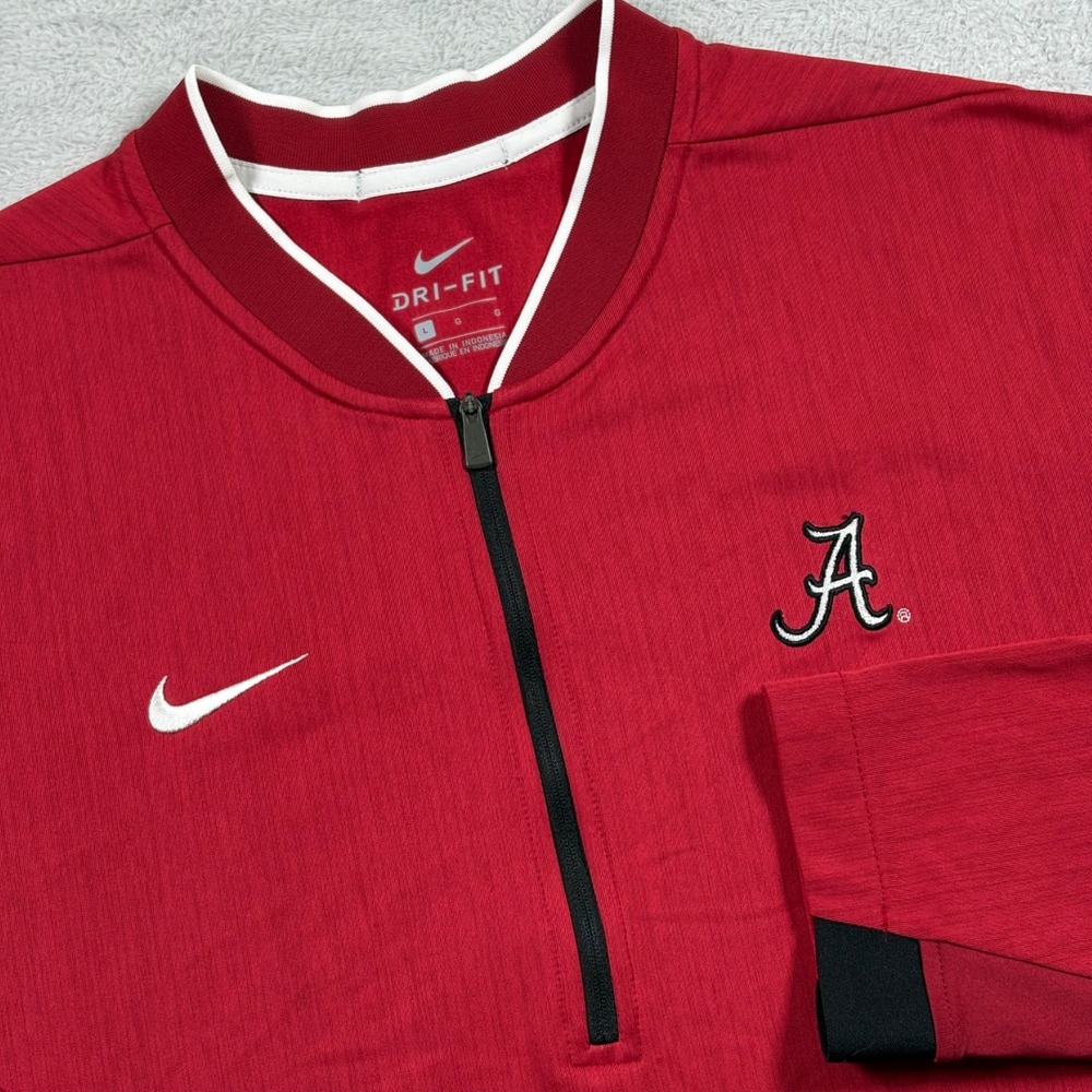 Nike Alabama Crimson Tide Men Dri-FIT 1/4 Zip Pullover Red 908359 Large NCAA SEC